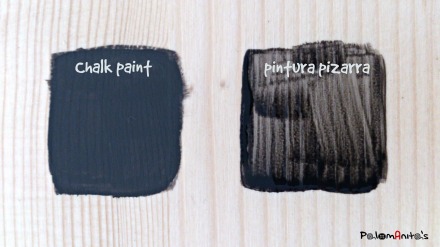 comparativa chalk paint  pizarra sobre barniz